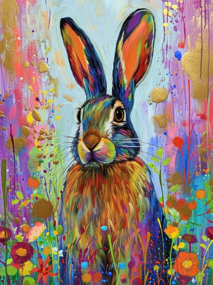 Harlequin Rabbit Painting 2