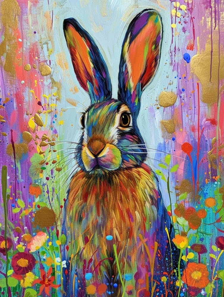 Harlequin Rabbit Painting 2