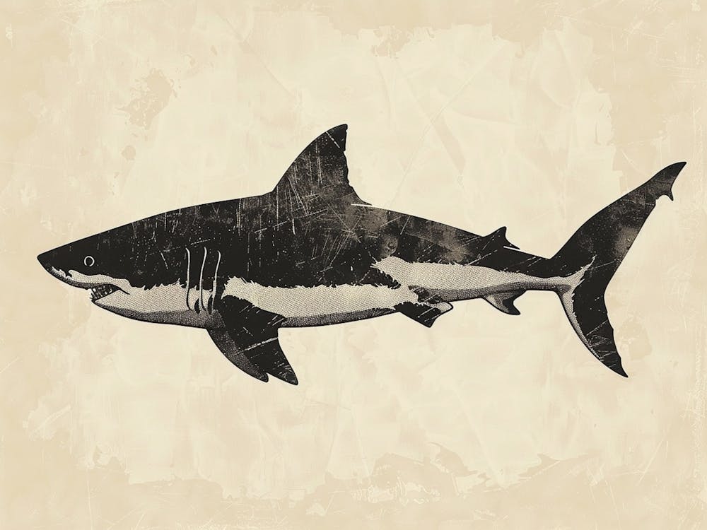 Great White Shark  Grey Silhouette 5