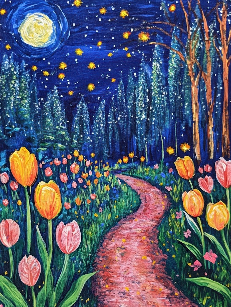 Tulips At Night 5