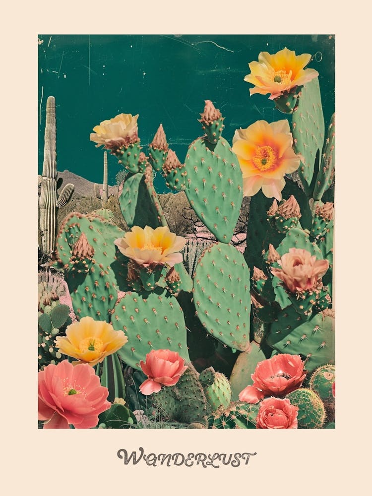 Wanderlust Vintage Catus Poster 3