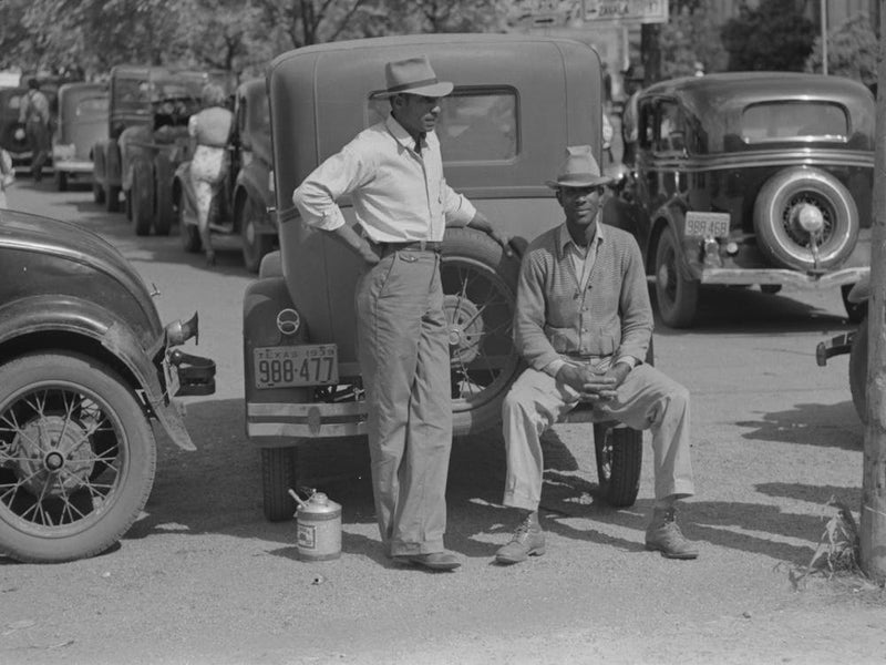 Farmers Sitting On Back Of Automobile, San Augustine, Texas By Russell Lee