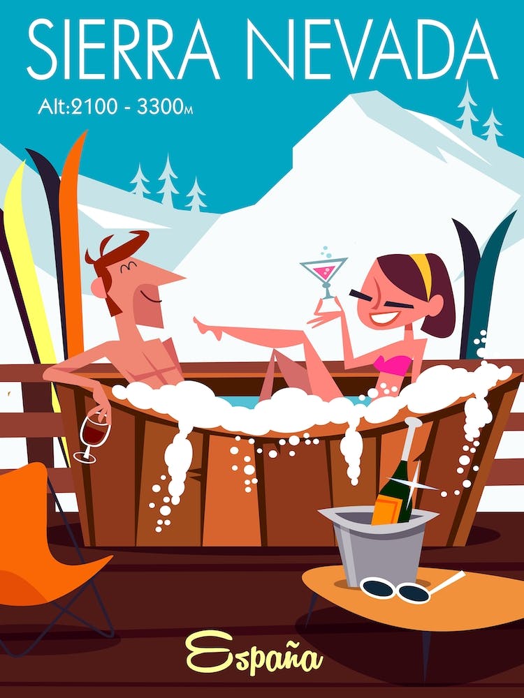 Sierra Nevada Poster Brown & White