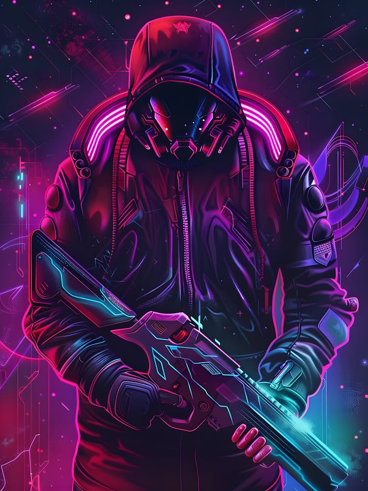 Neon Gaming Cyberpunk Art