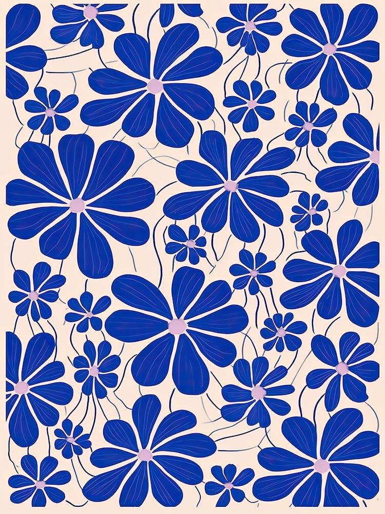 Blue Flowers Pattern 2