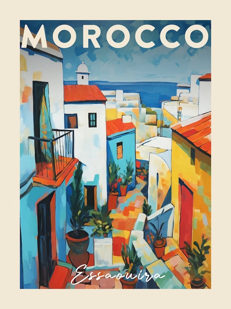 Essaouira Morocco 4 Fauvistisches Gemälde Reiseposter