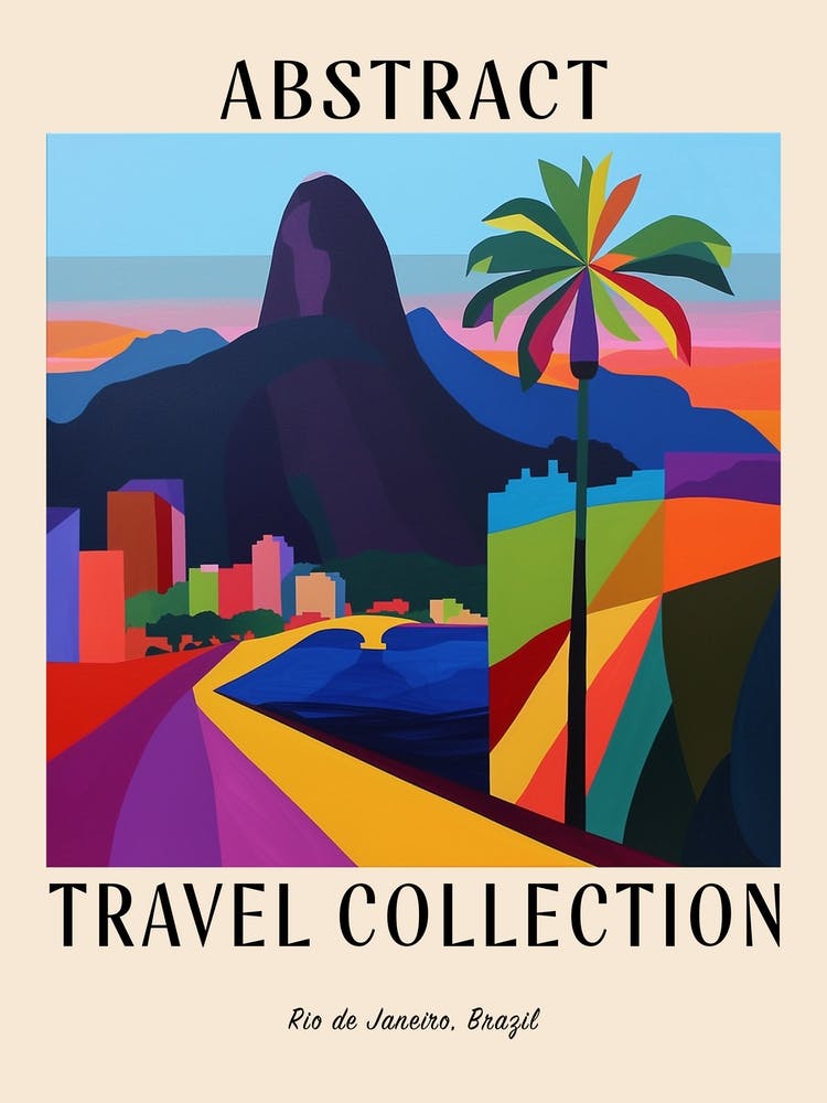 Abstract Travel Collection Poster Rio De Janeiro Brazil 4