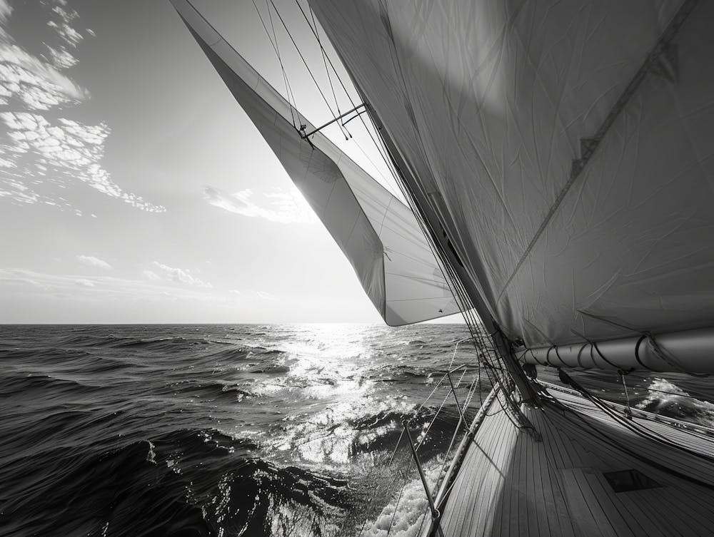 Sailboat Sailing In The Ocean