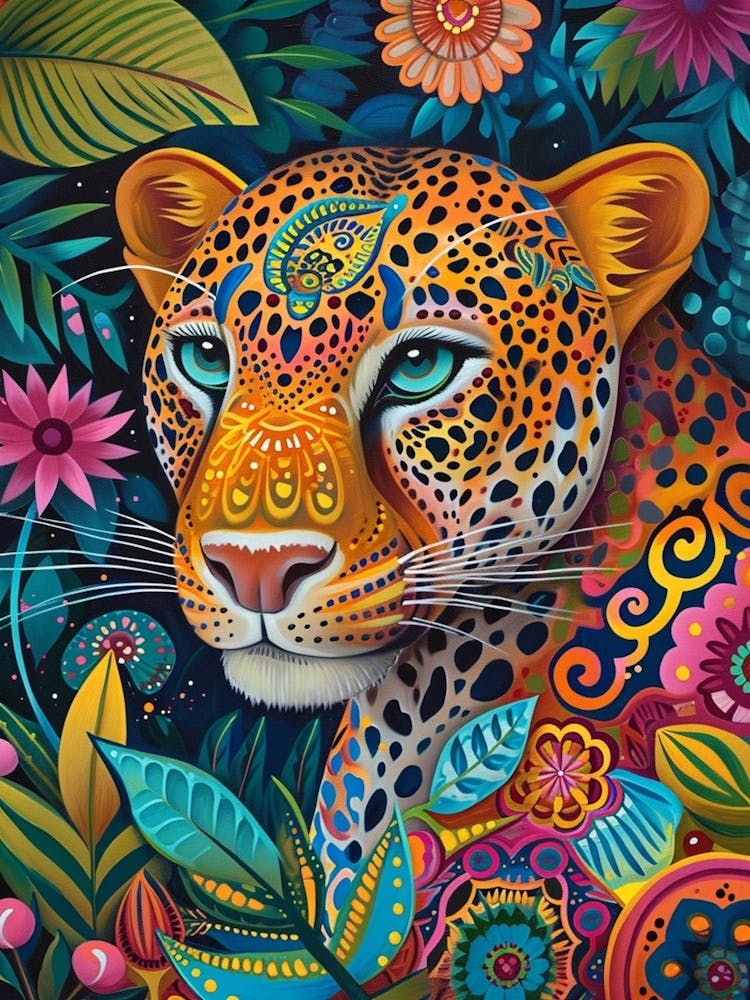 Kitsch Leopard Painting 3