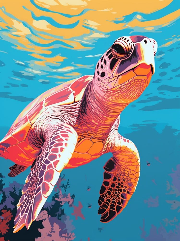 Sea Turtle Swimming Colour Pop 2
