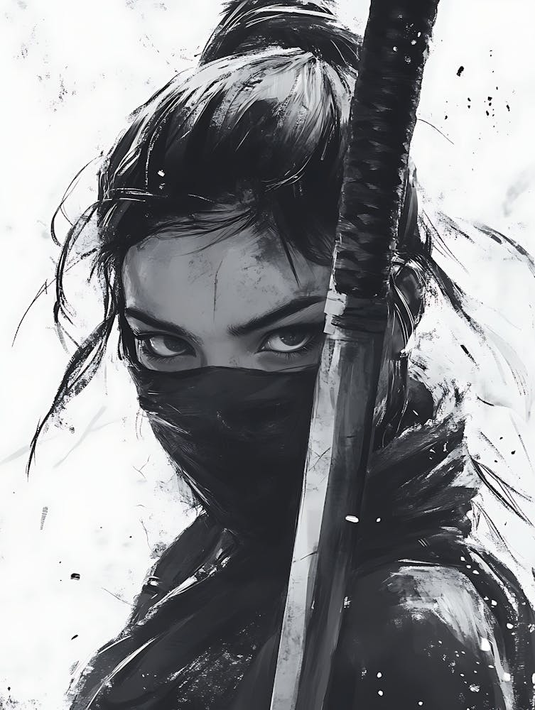 Geheimnisvolle schöne Ninja-Mädchen 14