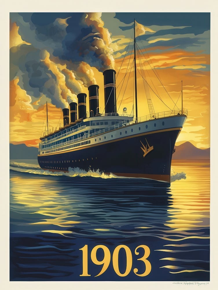 Aihrgdesign A Vintage Travel Poster Of A Luxurious Steamship