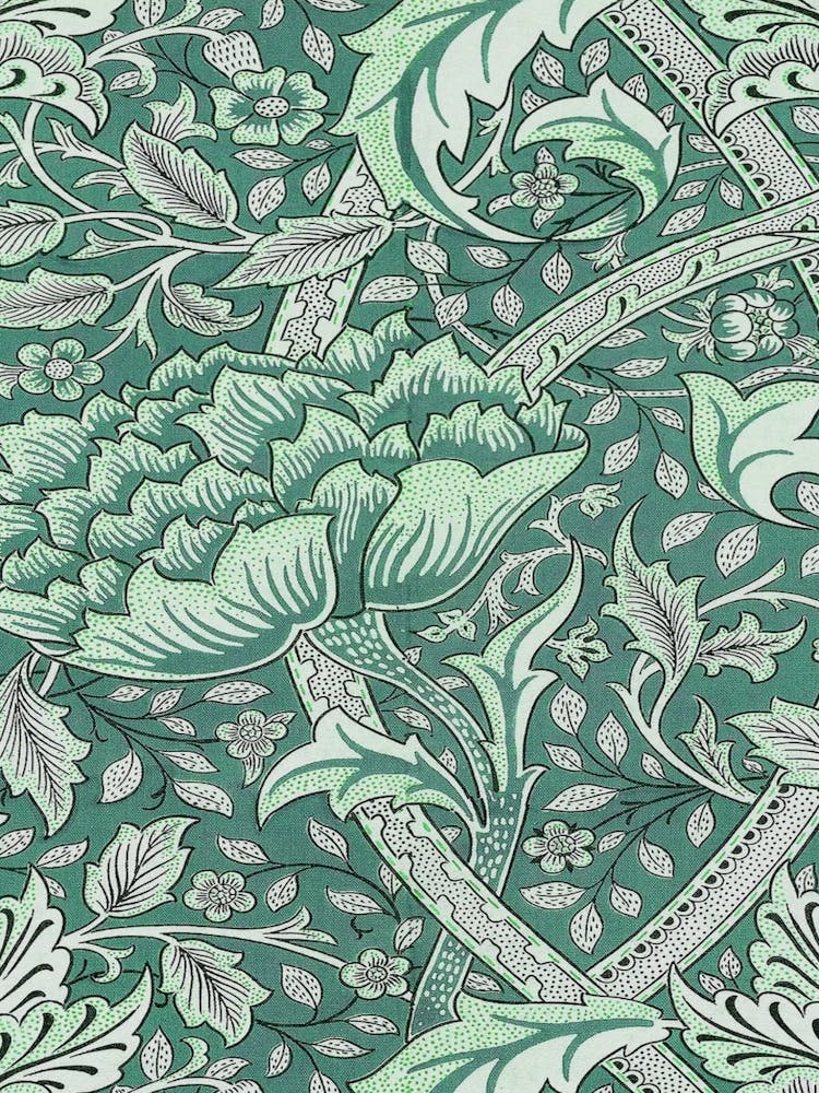 Green And White Floral Pattern