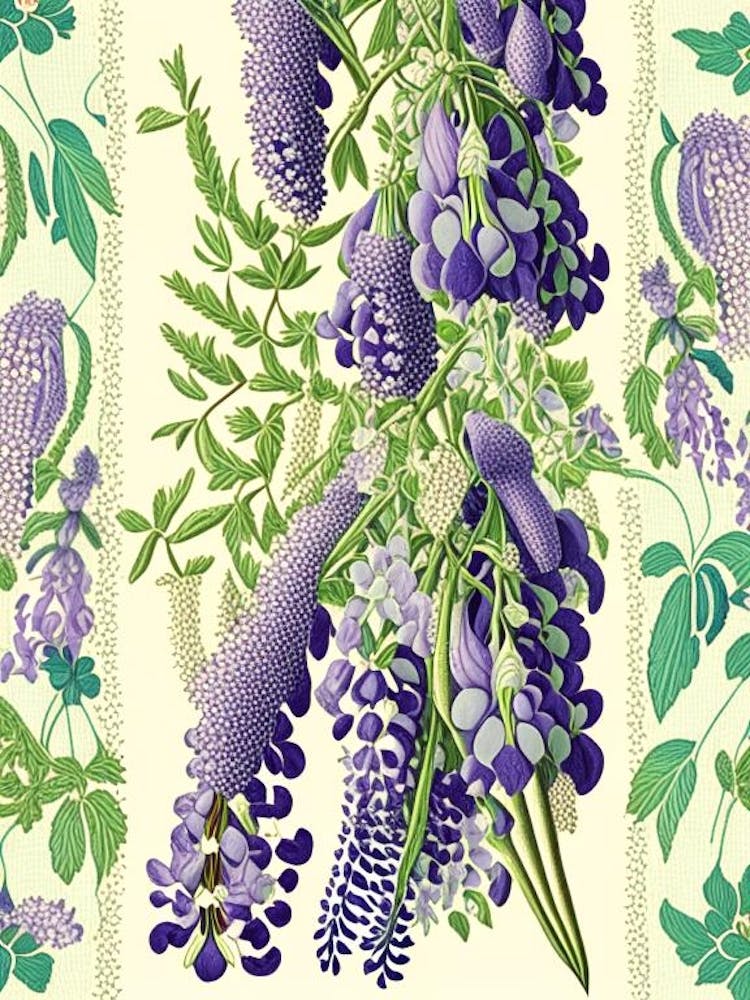 Wisteria Floral 2 Botanisches Vintage-Poster Blume