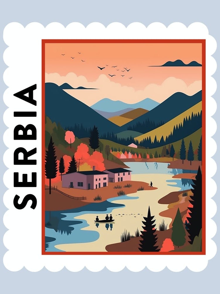 Serbia 1 Travel Stamp Poster
