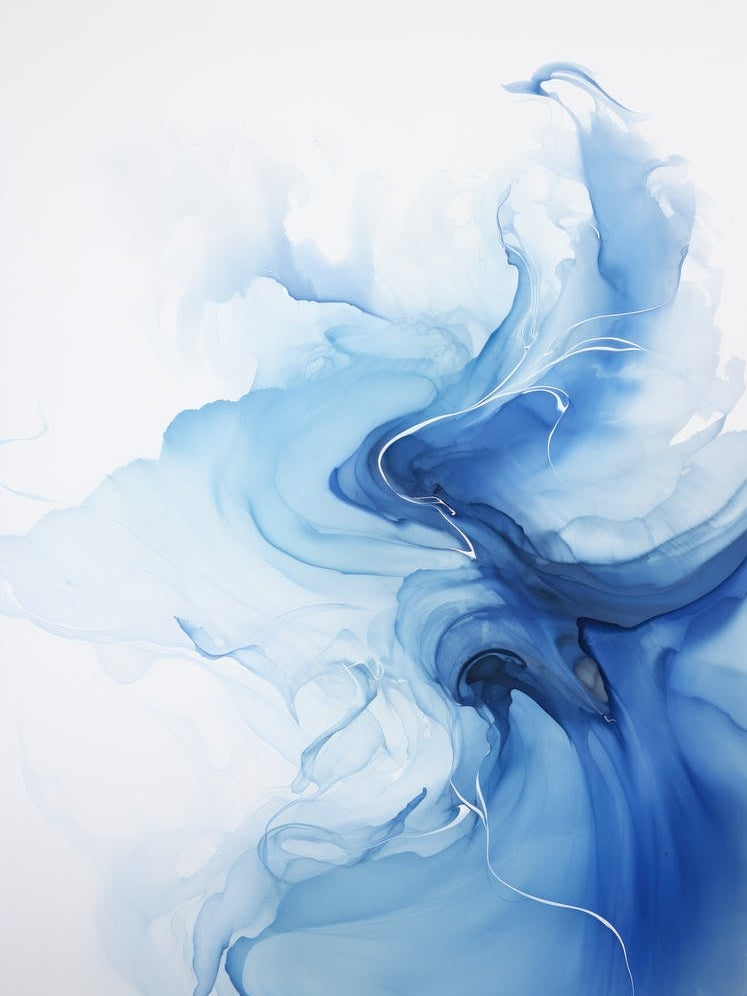 Blue And White Abstract Painting