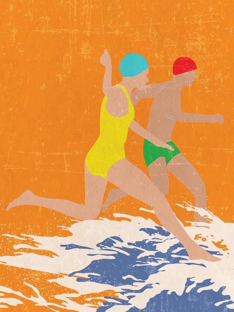 Running Swimmers (Orange)