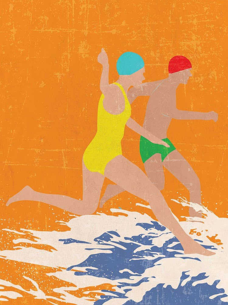 Running Swimmers (Orange)