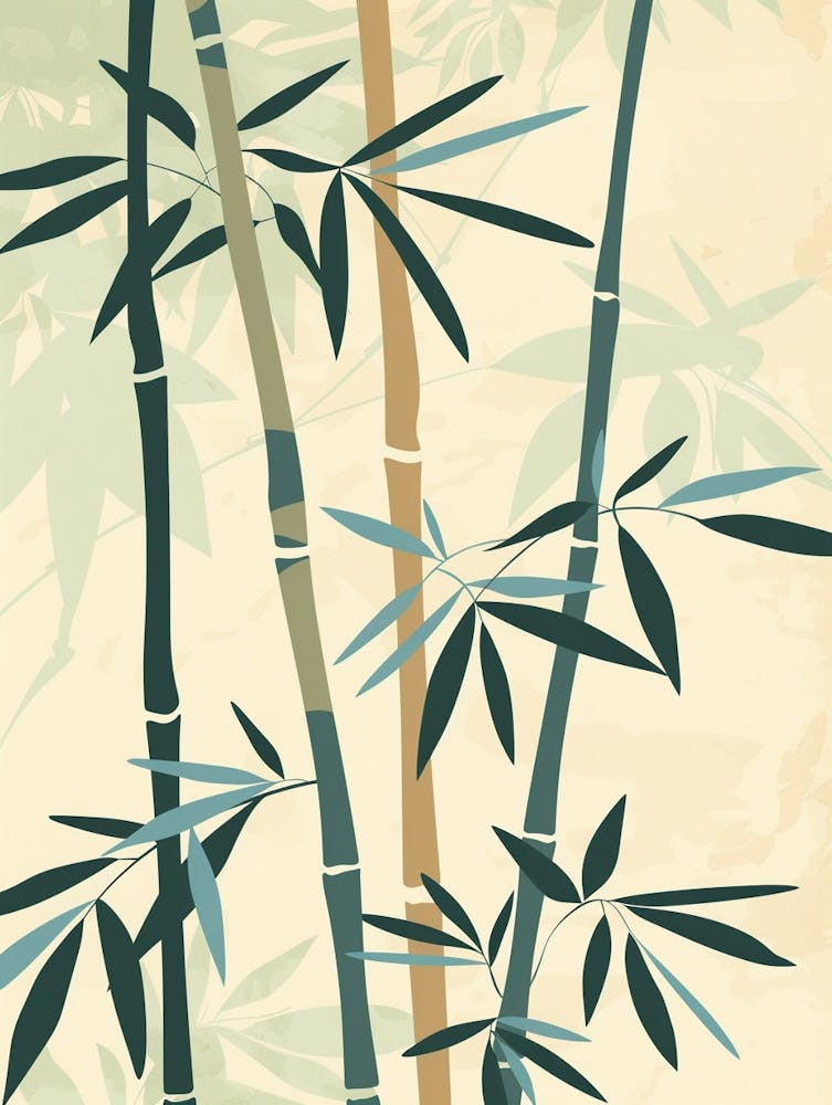 Bamboo Tree Flat Illustration 4