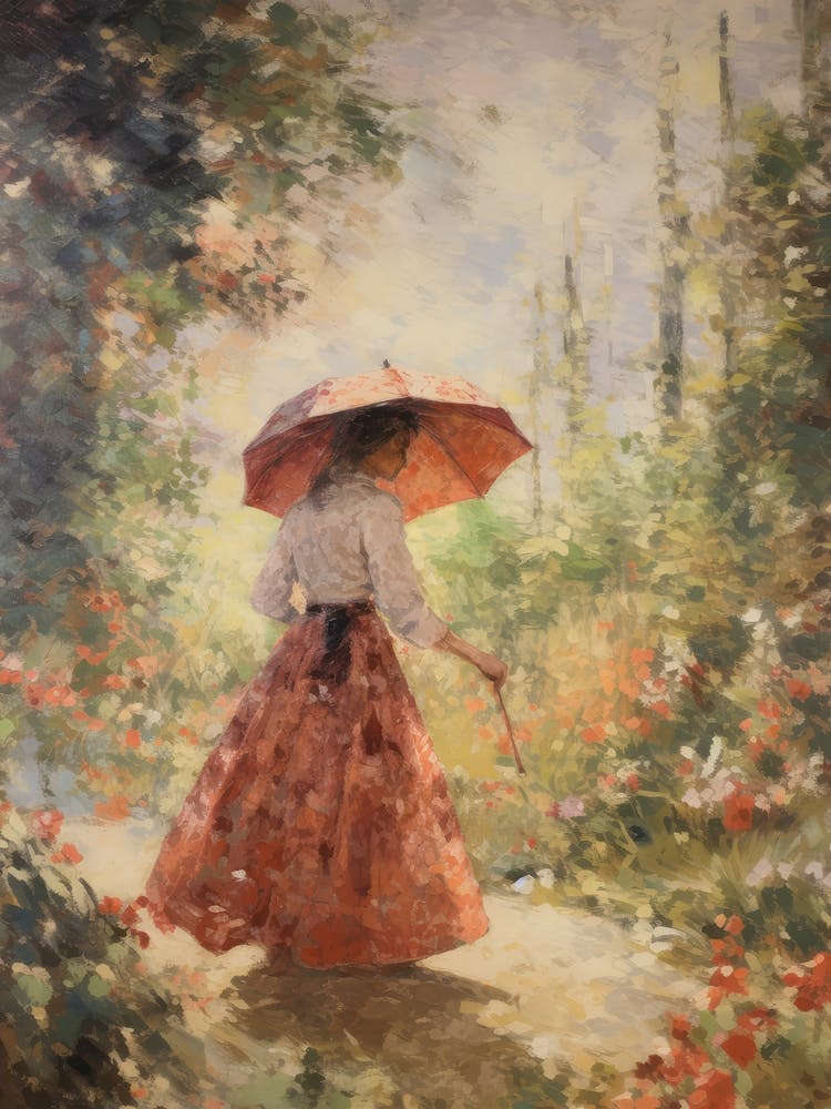 Woman In Rose Garden Painting