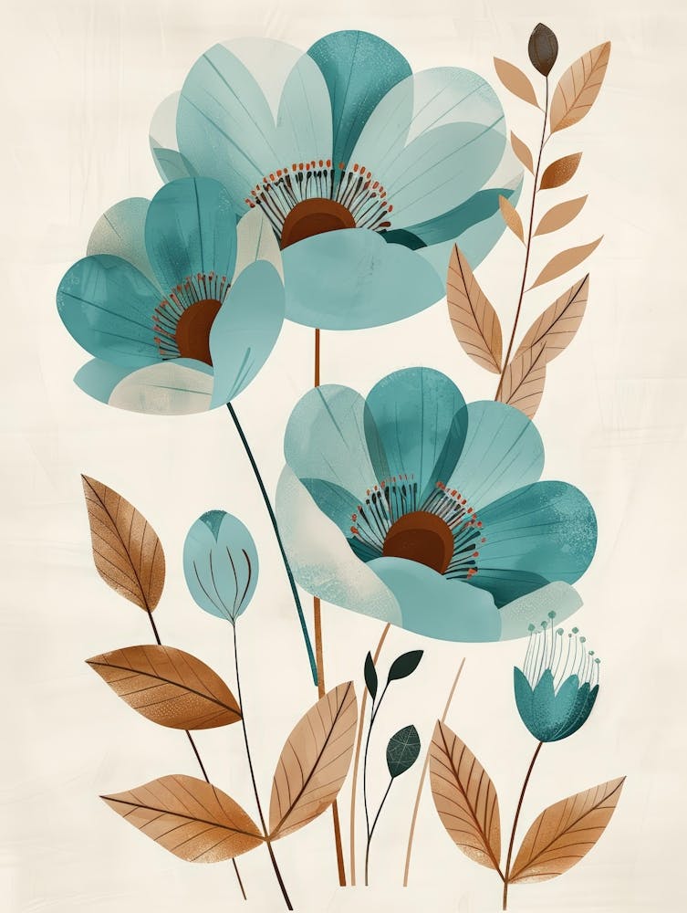 Blue Flowers Canvas Print 1