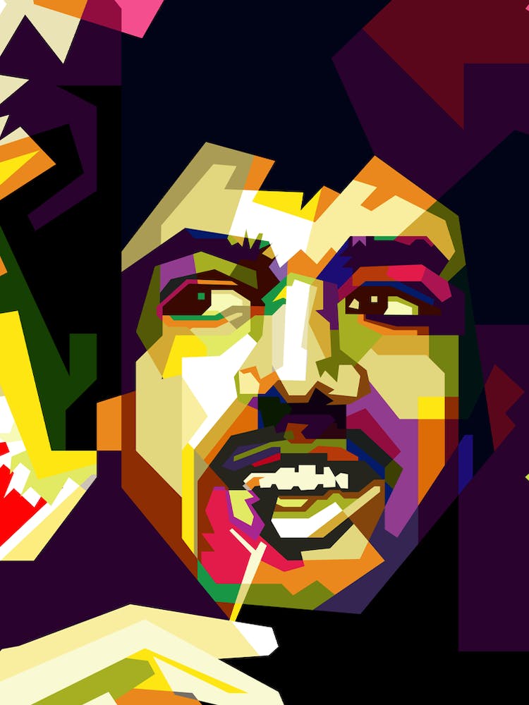 Jimmi Hendrix Rock Star Pop Art Wpap