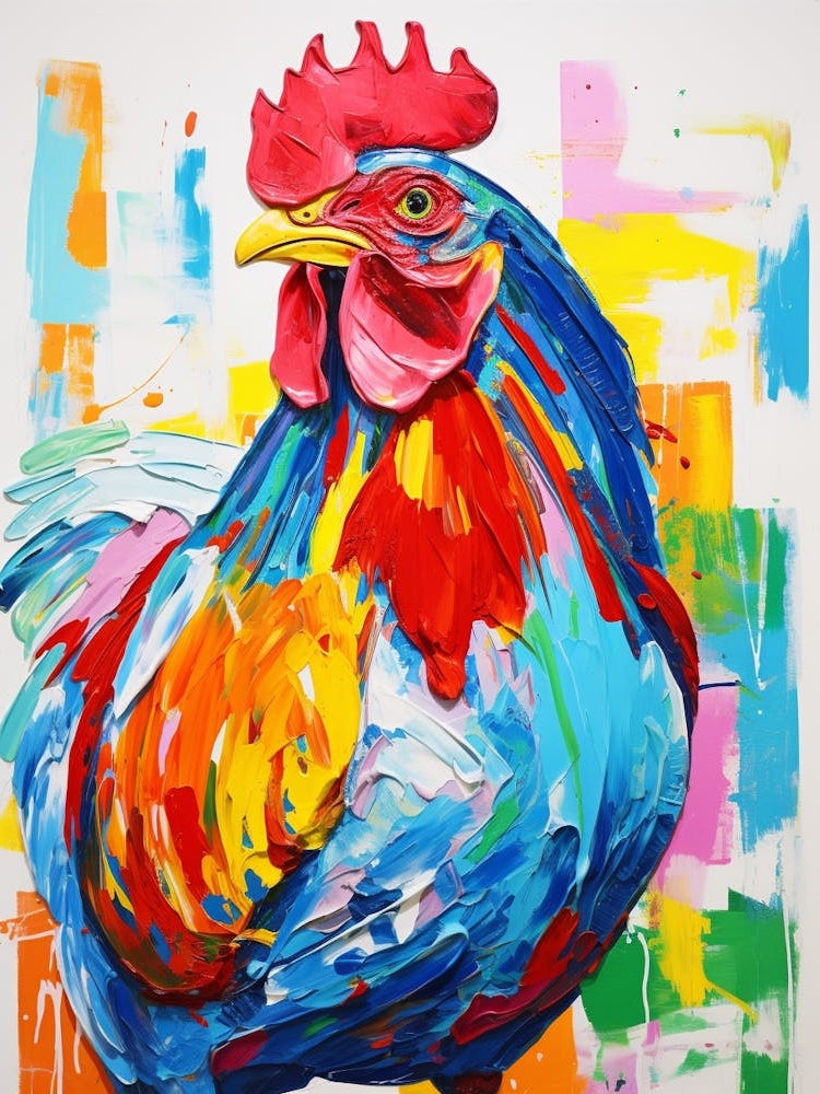 Colourful Bird Painting Chicken 1