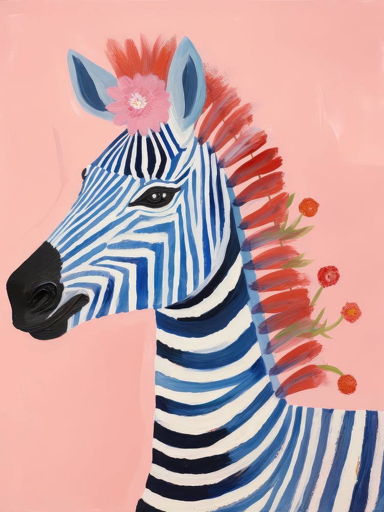 Playful Illustration Of Zebra For Kids Room 4