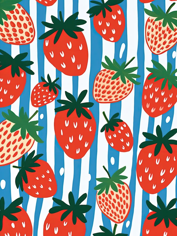 Strawberries Fruit Summer Illustration 3