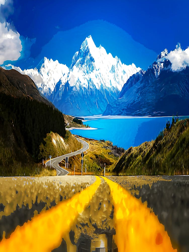 Auf dem Weg nach Aoraki, Mount Cook Nationalpark