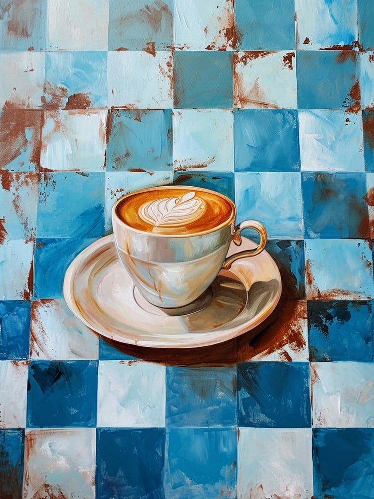 Coffee Blue Checkered 2