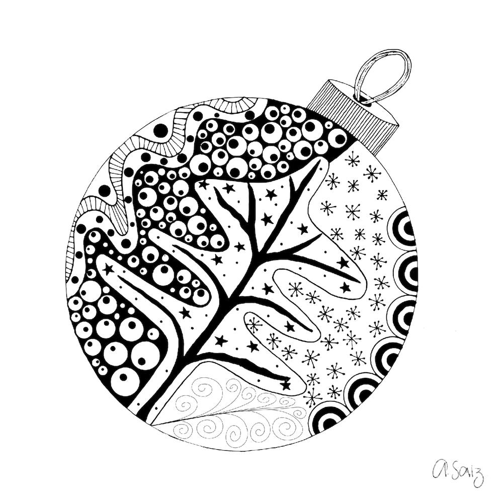 Black And White Christmas Ornament