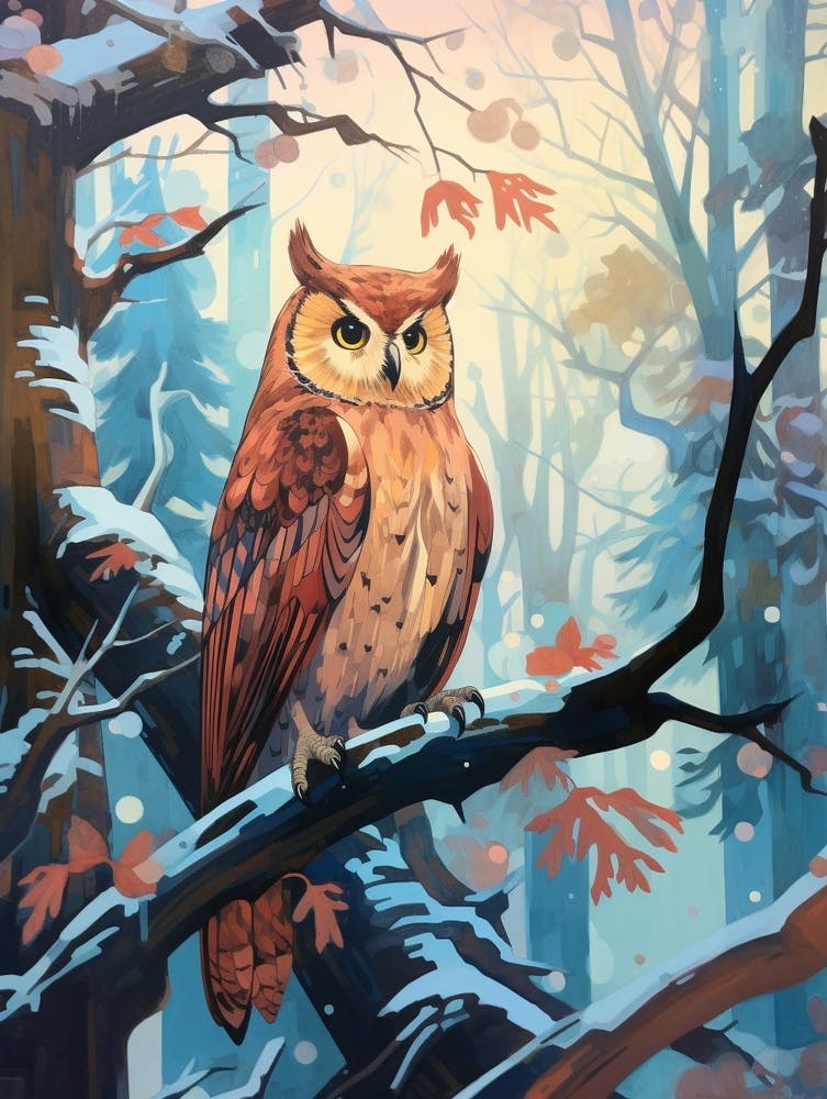 Winter Owl 3 Illustration