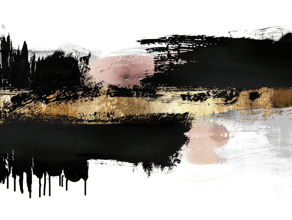 Abstract Black And Gold Painting 97