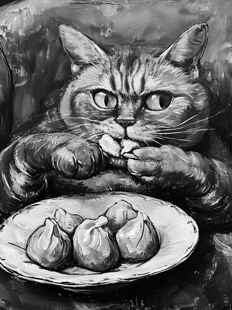 Cat Eating Fudge