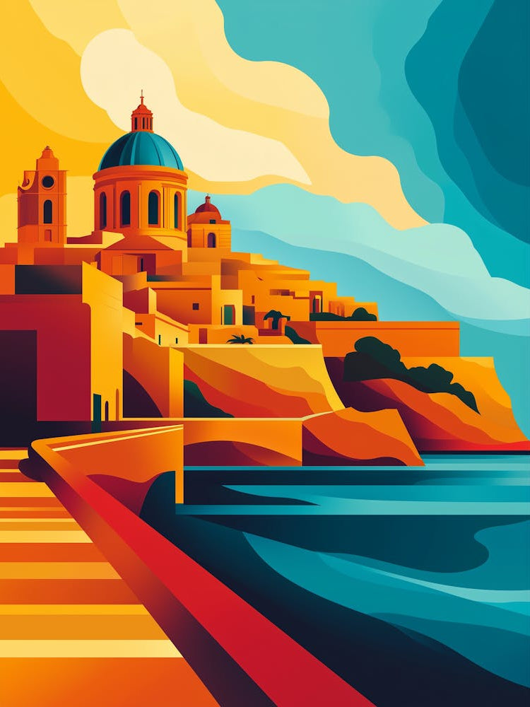 A Modern Art Poster Of Malta 3