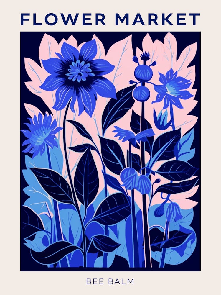 Affiche Marché aux Fleurs - Monarde Bleue 3