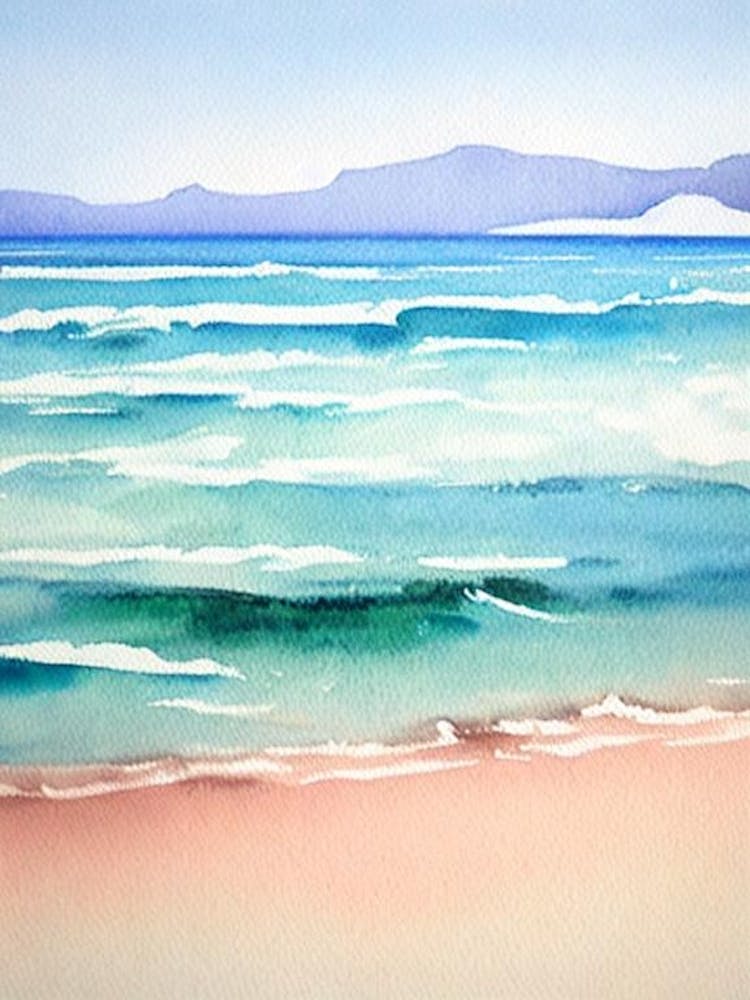 Patong Beach, Phuket, Thailand Watercolour