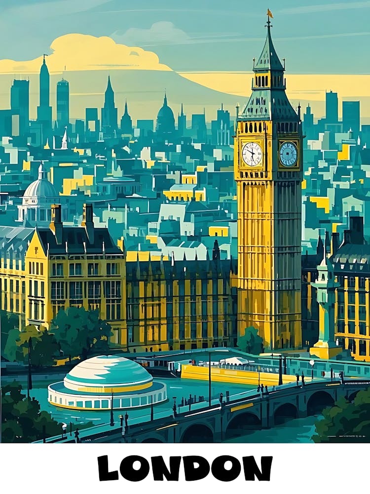 London Vintage Travel Poster 3