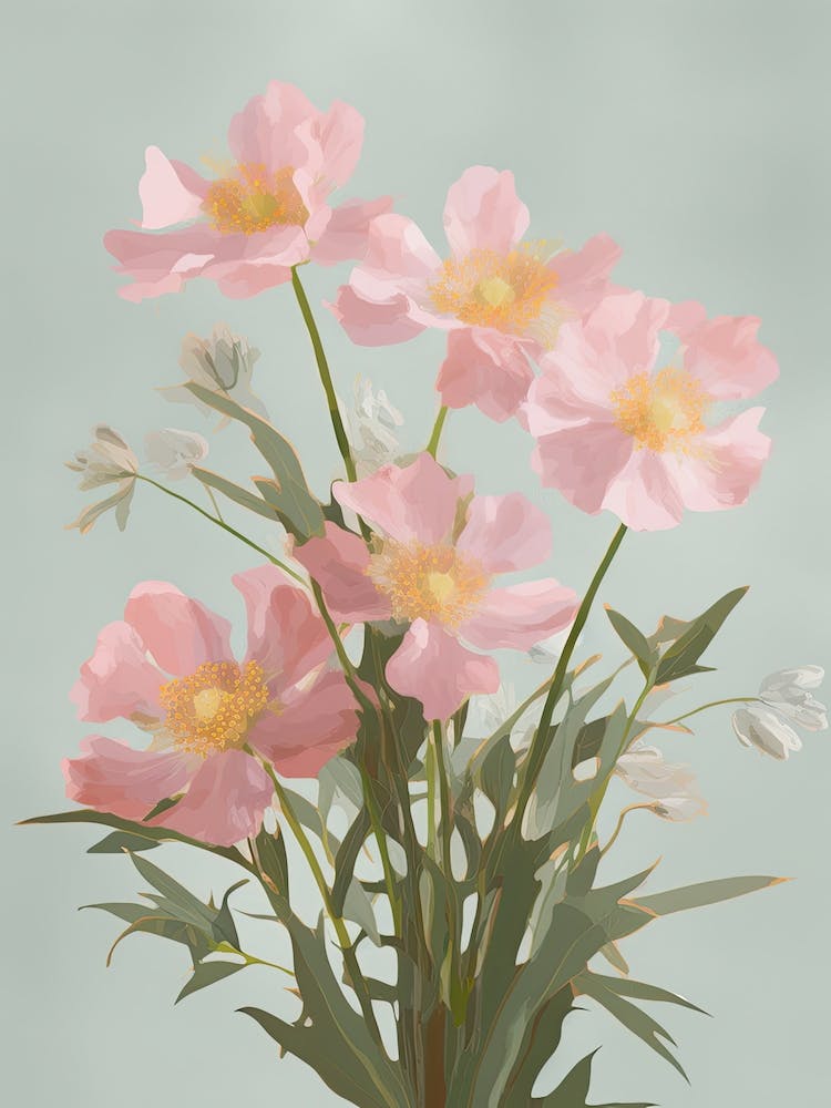 Bouvardia Flowers Acrylic Pastel Colours 4