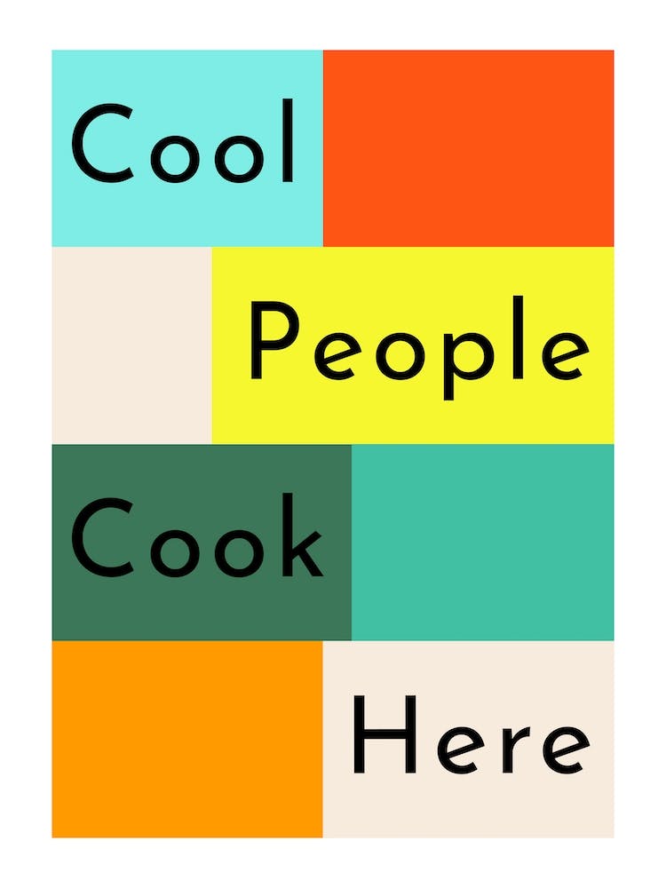 Cool People Cook Here Geometric