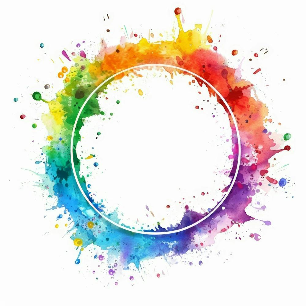 Watercolor Circle Frame