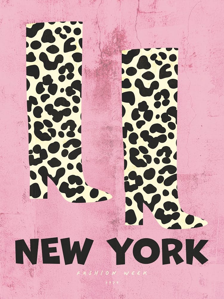 New York Fashion Week Pink Leopard Boots