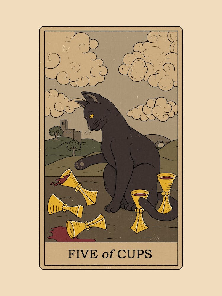 Five Of Cups   Cats Tarot