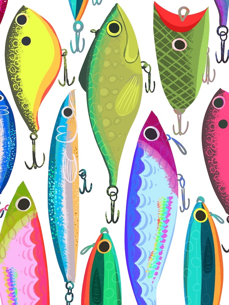 cute fishing lure Fishing Lures Art Print by Ellie Morlino – Fy!