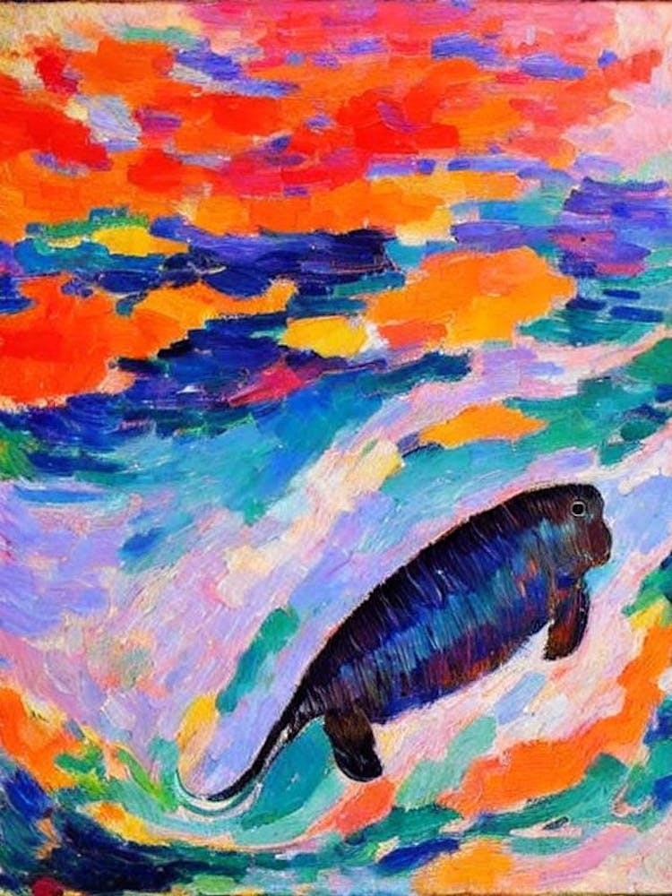 Dugong (Sea Cow) Matisse Inspired