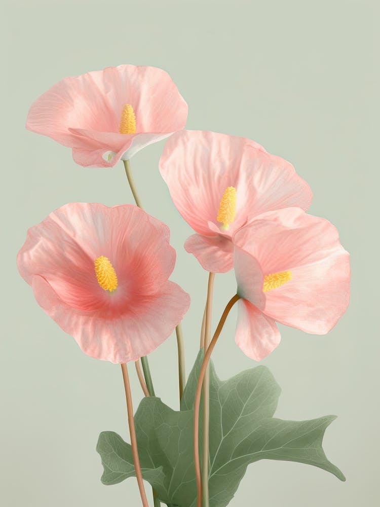Anthurium Flowers Acrylic Pastel Colours 1