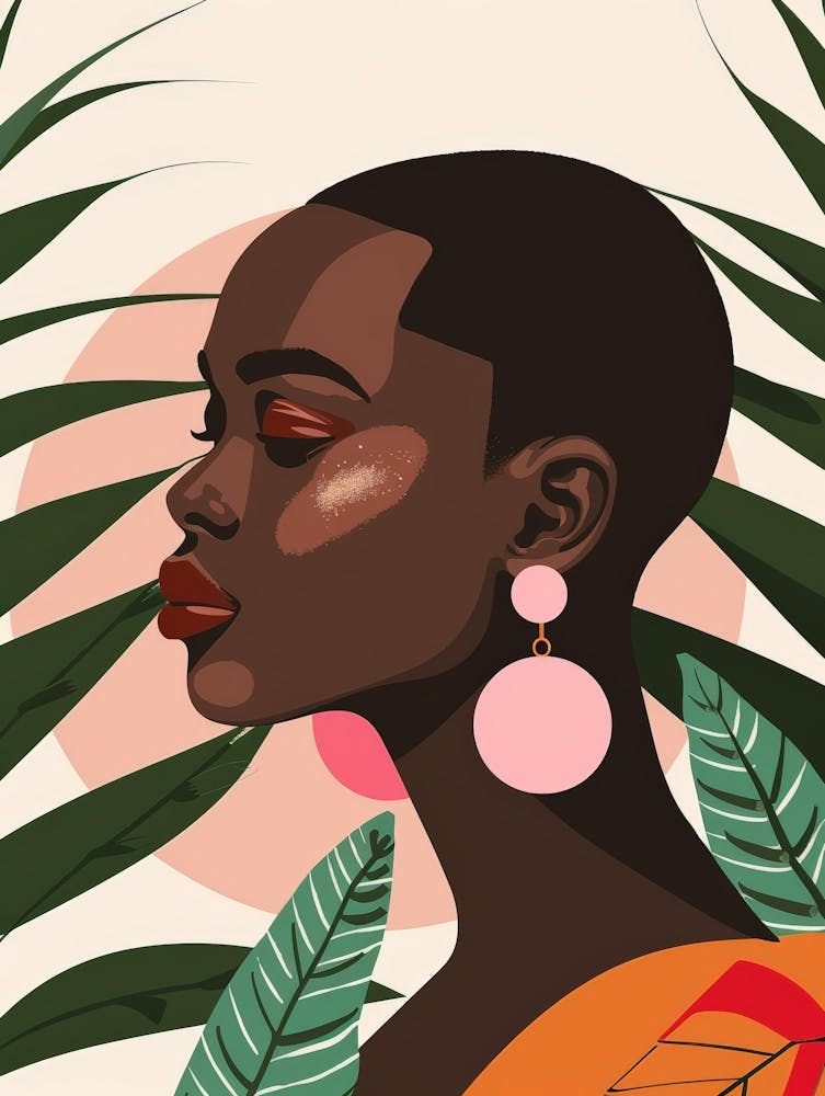 Black Woman With Earrings 5