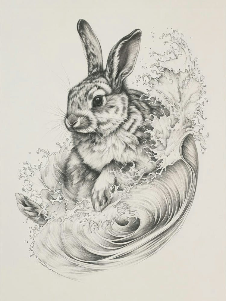 Florida White Rabbit Drawing 4