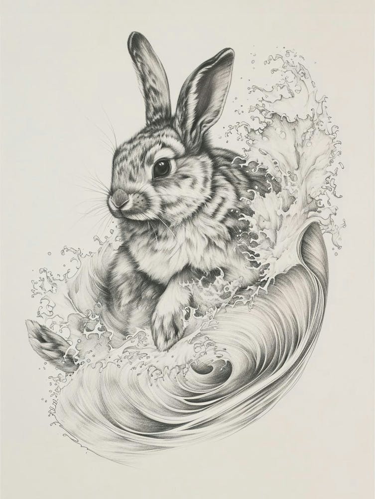 Florida White Rabbit Drawing 4